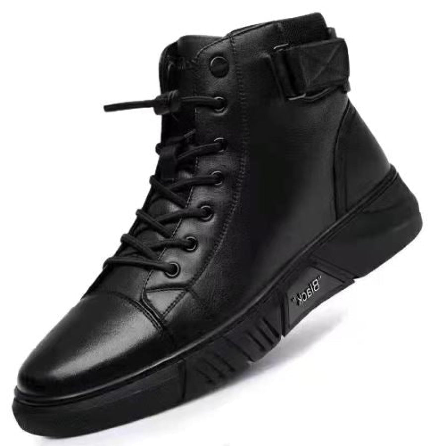 Bota Masculina Italiana Casual de Couro Martin de cano Alto