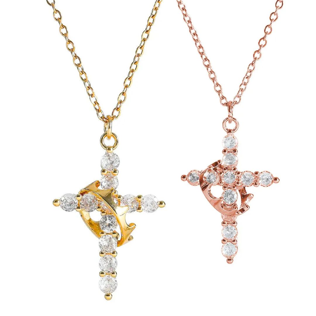 Colar Cruz & Coroa [COMPRE 1 E LEVE 2]