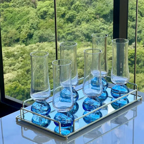 Taças Champanhe Base Esfera Transparente