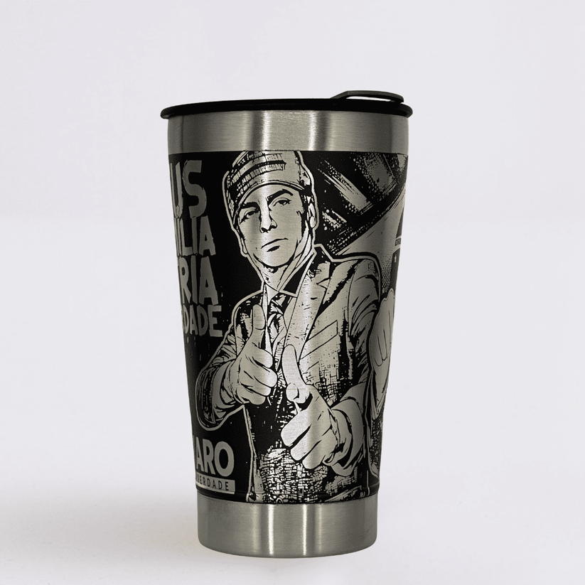 Copo Térmico Preto do Mito Personalizado 360° a Laser