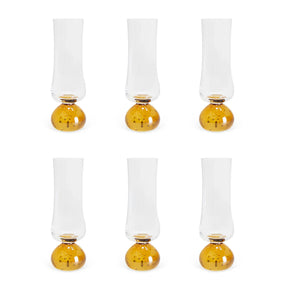 Taças Champanhe Base Esfera Transparente