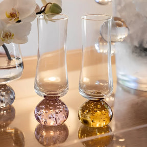 Taças Champanhe Base Esfera Transparente