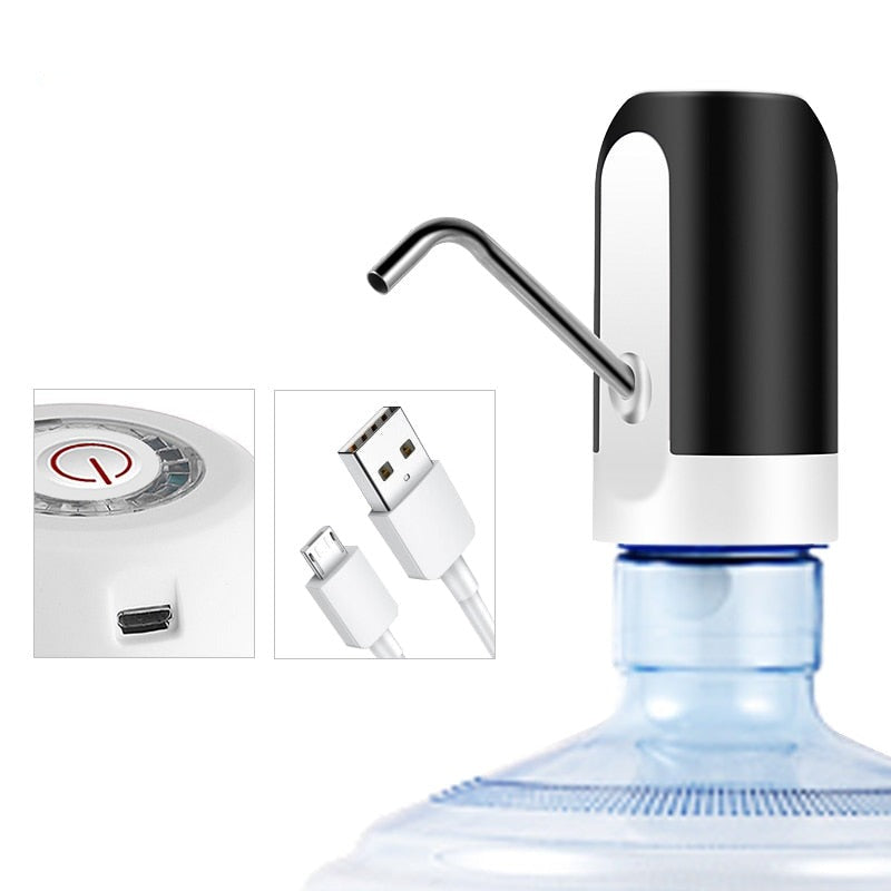 Bomba De Garrafa De Agua - Portátil - Carrega Via Usb